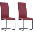 Dining room chairs 2-seater faux leather red