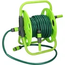 Kinzo hose reel with 15m garden hose and accessories