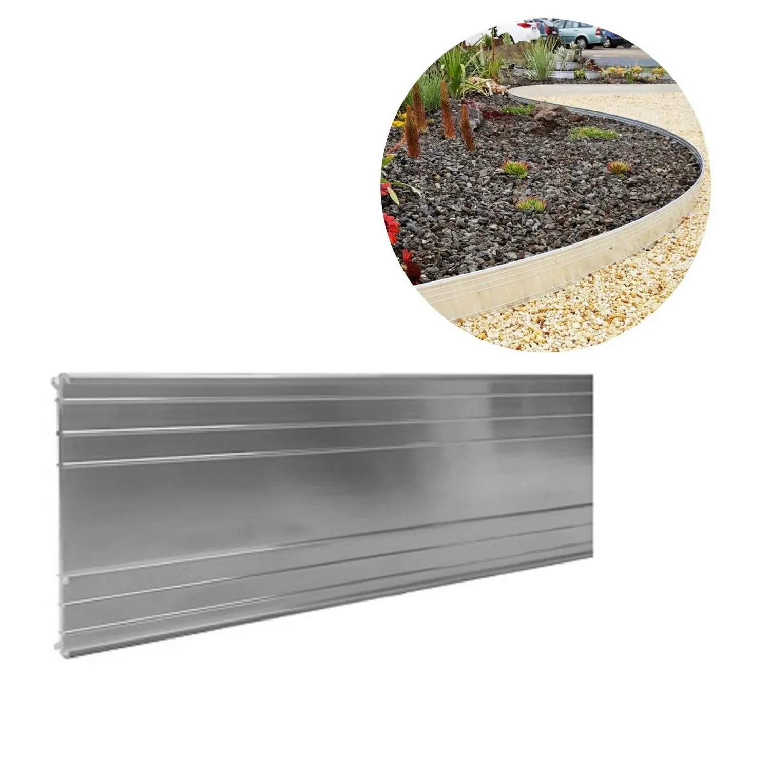 "Ultra Strong Aluminium Lawn Edging 14cm x 100cm | Garden edging | Border edging image"