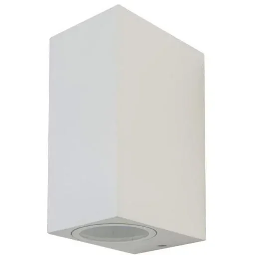 "- Outdoor light - 2 lights - Wall light - Rectangle - GU10 - IP44 - White image"