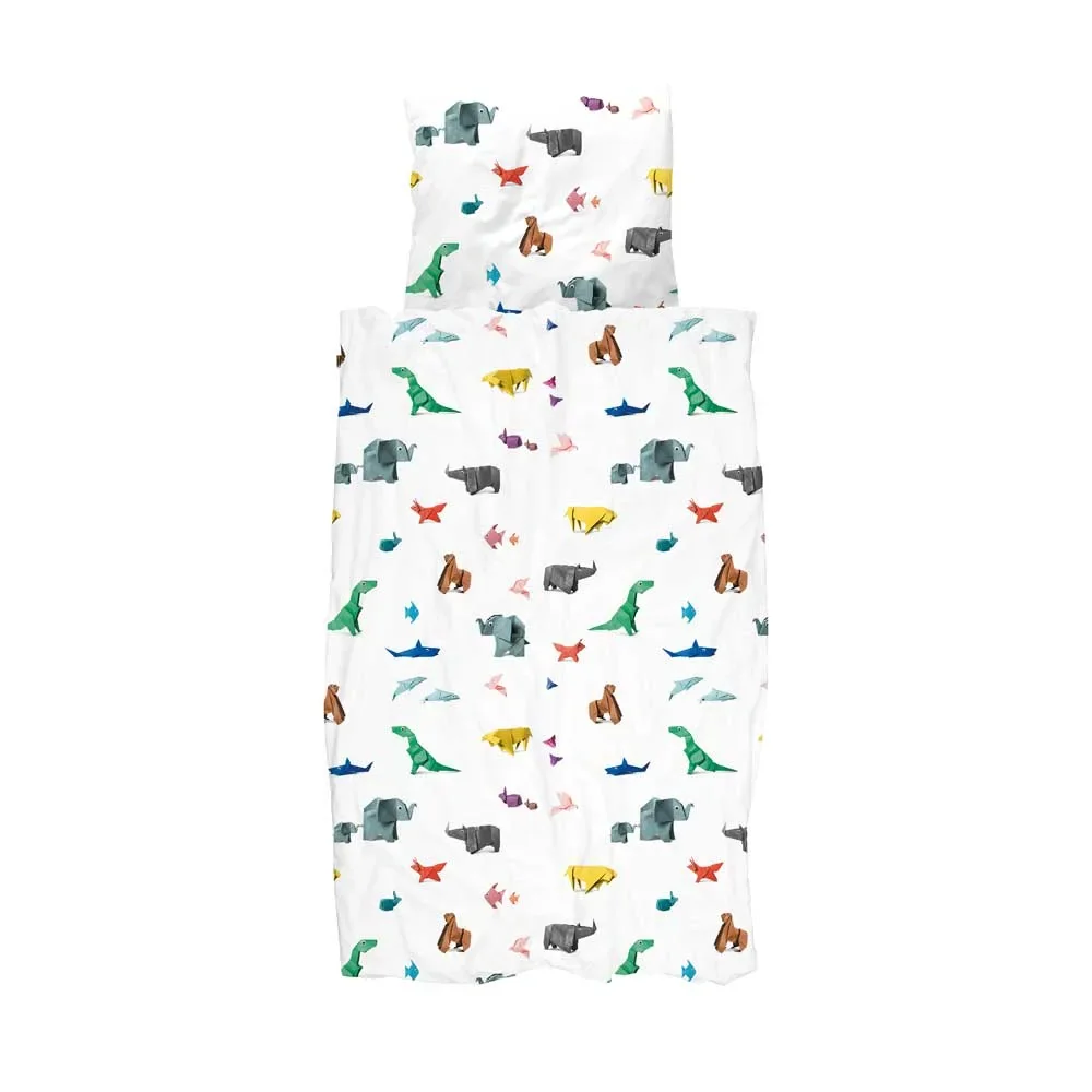 "Snurk Bedding origami zoo animals 135 x 200 image"