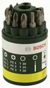 Screwdriver bits, round tin, 10 pcs.
