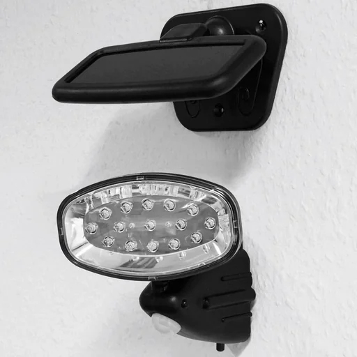 "Solar-powered wall light with 15 LEDs and motion sensor image"