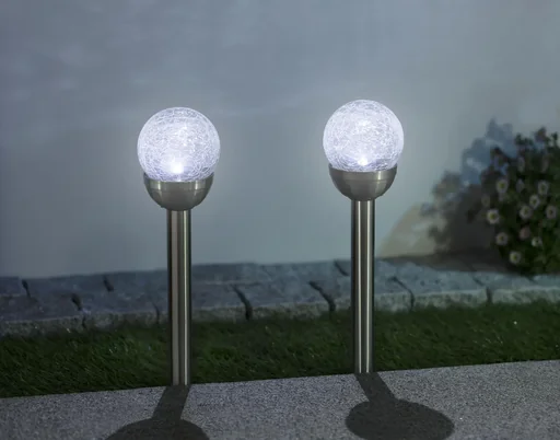 "Solar glass ball light with color change - 2 pieces image"