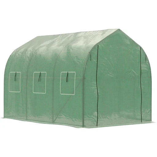 "Polytunnel greenhouse walk-in 3 x 2 m greenhouse frost protection steel pipe dark green image"