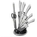8-piece knife set with stand - silver