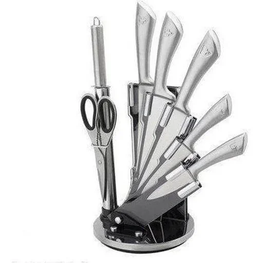 "8-piece knife set with stand - silver image"