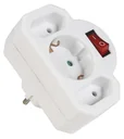 Socket adapter 1x protective contact, 2x Euro