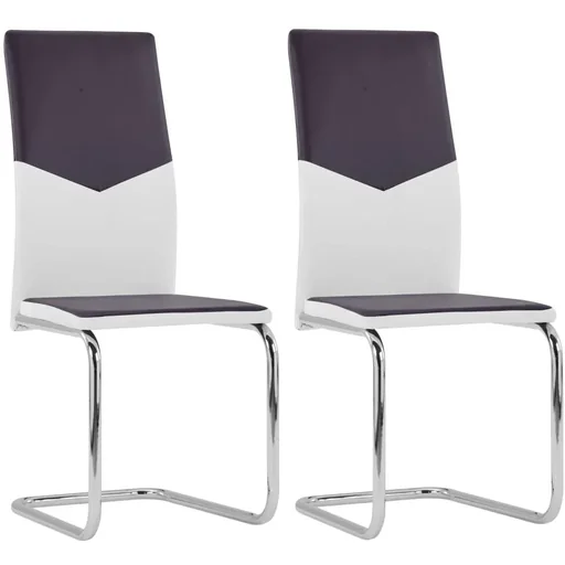 "Dining room chairs 2 pieces faux leather brown image"