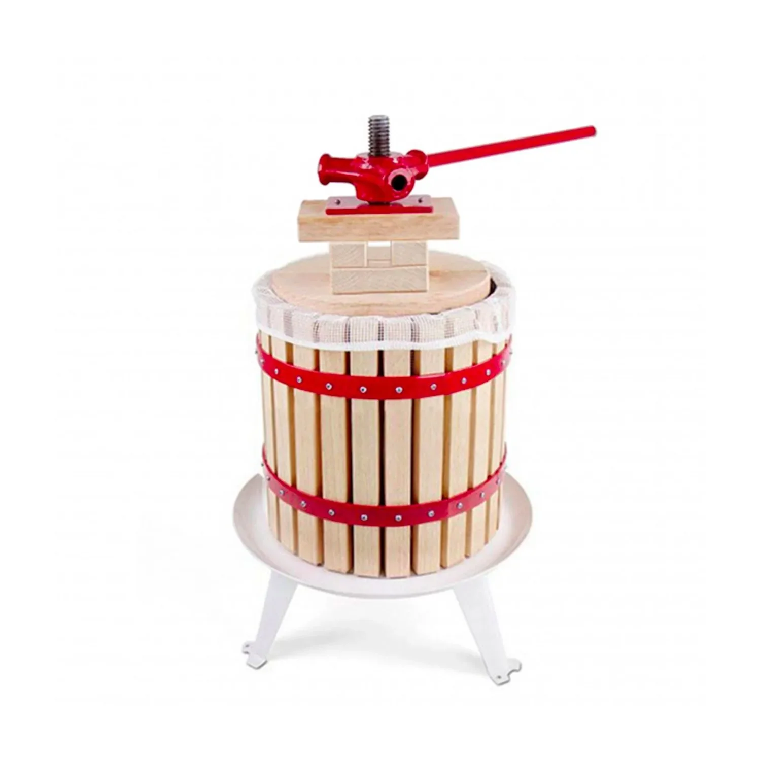 "Cider press, apple press, fruit press - wooden basket 12 L image"