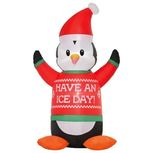 "Inflatable penguin figure 1.88 m Christmas decoration with lights image"