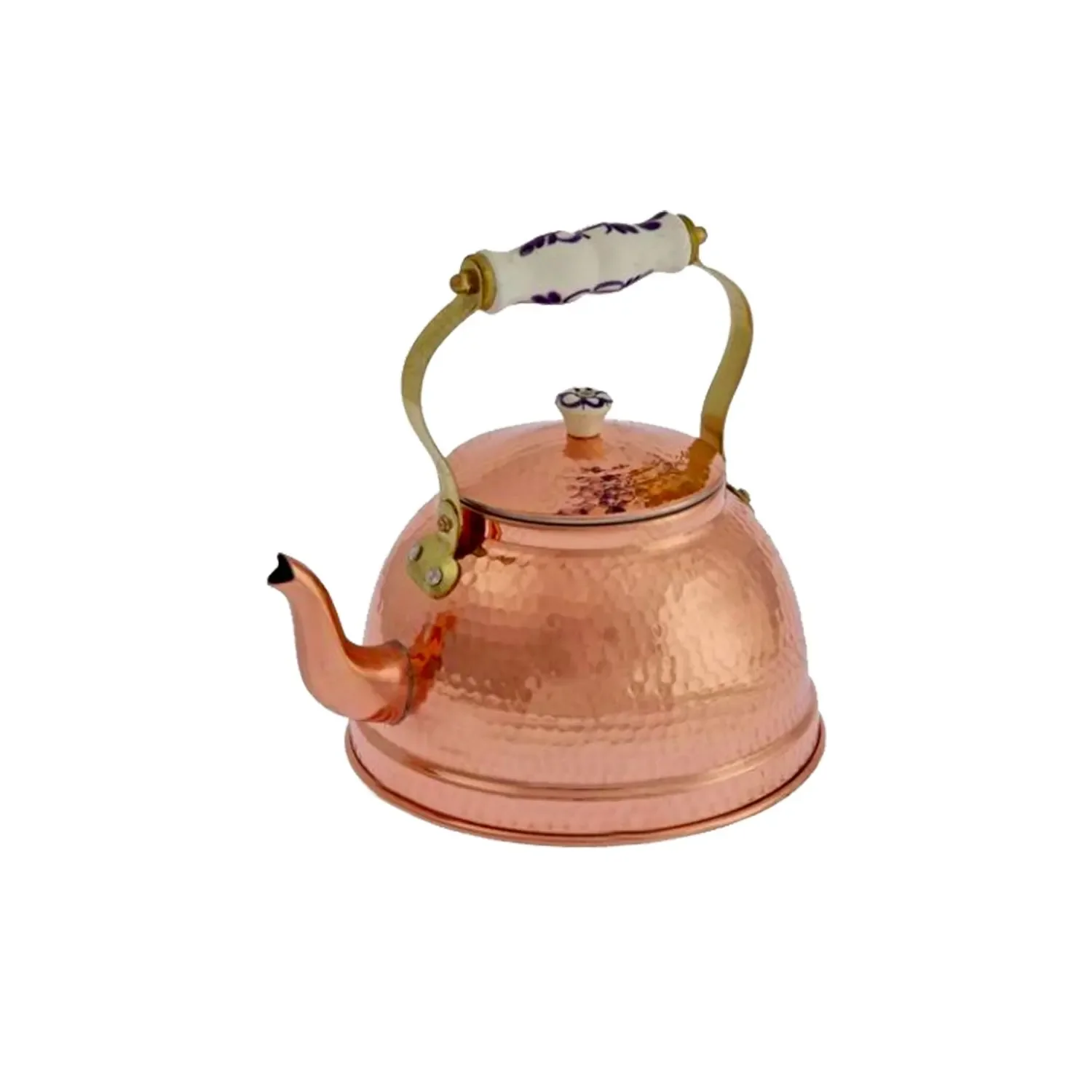 Copper kettle, copper teapot - with porcelain handle, 1,5L