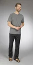V-neck shirt, anthracite/melange, size M