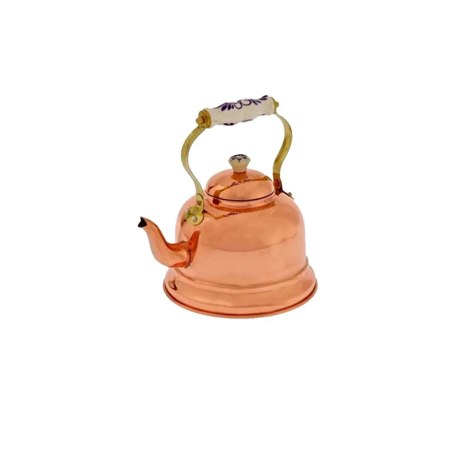 "Copper kettle, copper teapot - with porcelain handle, 1,5L image"