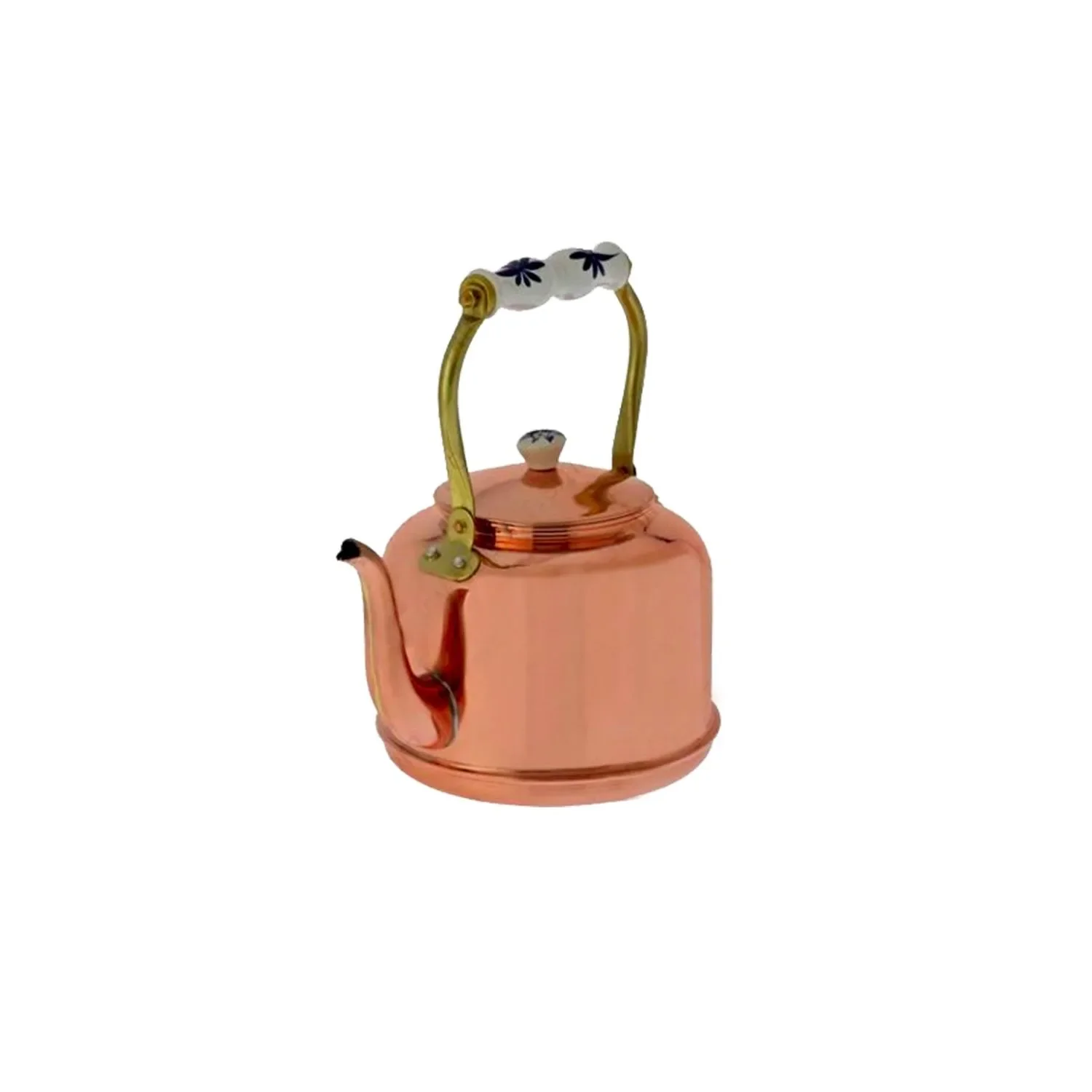 "Copper kettle, copper teapot - with porcelain handle, 1,5L image"