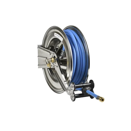 "Hose reel OSM410 made of stainless steel with 20 m PVC compressed air hose image"
