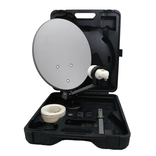 "Satellite camping case CS35 with Easyfind LNB, bracket image"