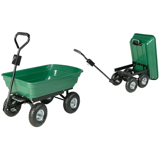 "Trailer with green tipping plastic bin image"