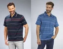 Striped polo shirt, navy, size M