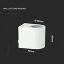 VT-7651RD Outdoor Wall Light - GU10 - White - Round - IP44
