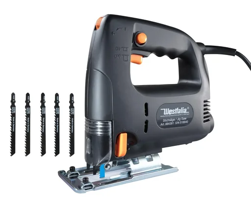 "Pendulum action jigsaw 710 watts with 5-piece saw blade set image"