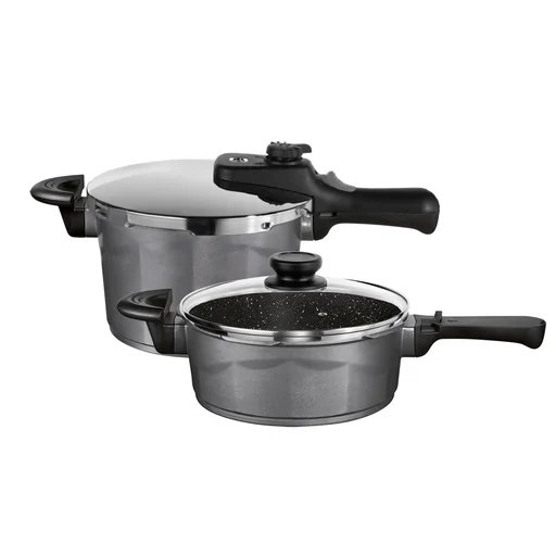 "Cast aluminum pressure cooker set 6 pieces 5 liters + 3 liters image"