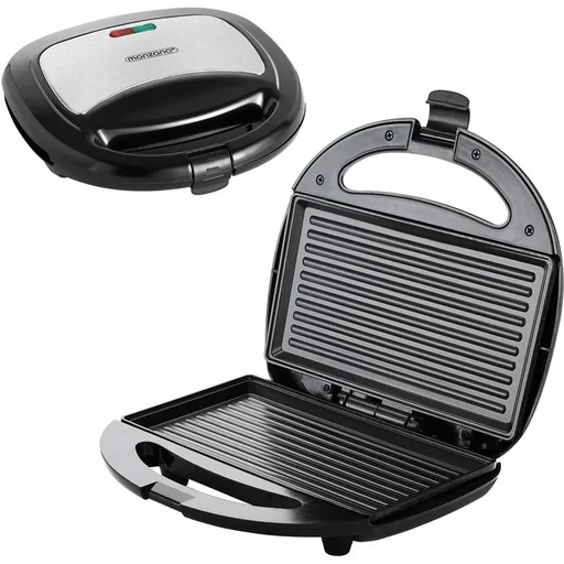 "Contact grill - Panini grill - Black/Silver 750W image"