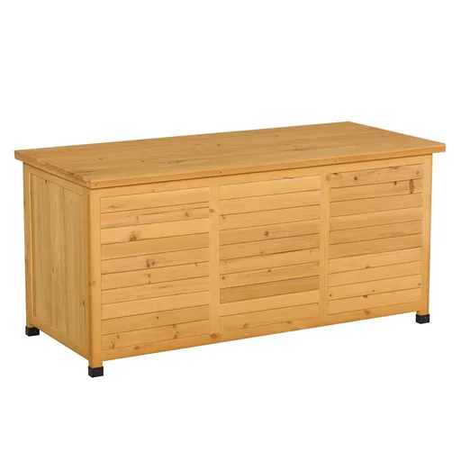 "Garden cabinet tool shed tool cabinet water-resistant fir wood durable large space 127 x 56 x 60 cm yellow image"