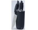 Knife block "Conic", including 5 kitchen knives, silver/black, 6-piece