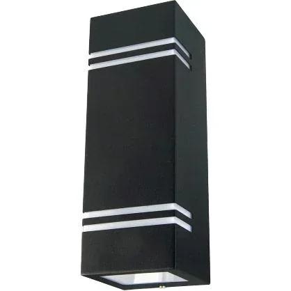 "VT-7662 Outdoor Wall Light Up/Down - GU10 - Stainless Steel - Black - IP44 image"