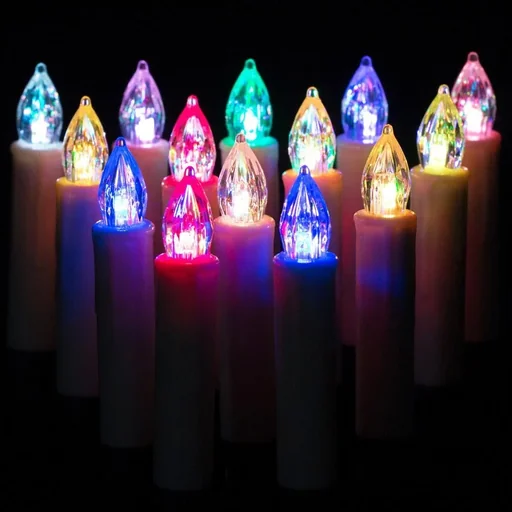 "Wireless LED Christmas tree candles Multi-Colour Christmas lights 15 pieces + 5 extra for free image"