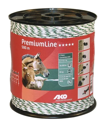 "Premium Line electric fence polywire, 500 m, white/green image"