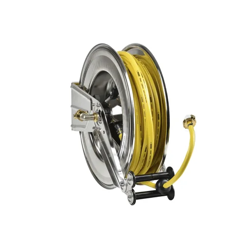 "Hose reel OSM510 made of stainless steel with 25 m PVC fabric hose image"