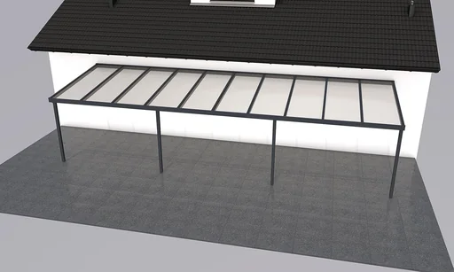 "Patio roof Premium, anthracite, 10140 x 3060 mm - Klima blue image"