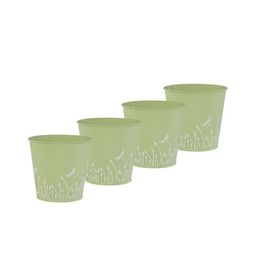 "Gugus metal planter in mint green, set of 4 image"