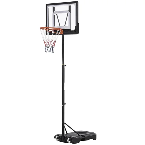 "Basketball stand height adjustable basketball system for children basketball hoop with wheels outdoors steel PVC HDPE black 8 image"