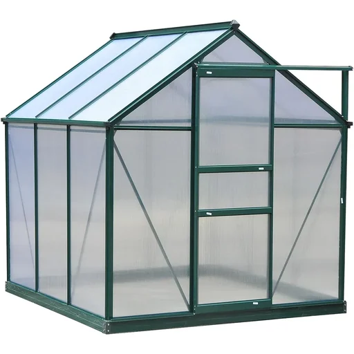 "Greenhouse with roof hatch - polycarbonate casing - 190 x 132 x 201 cm image"