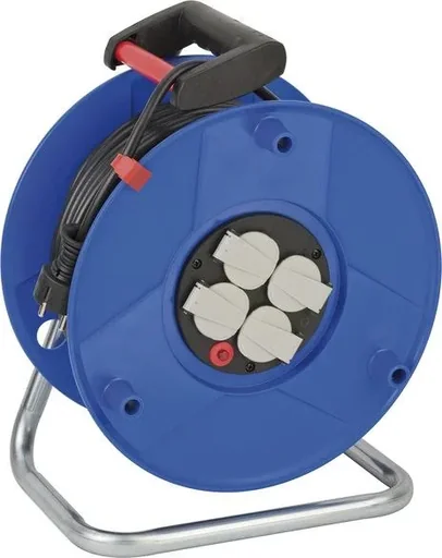 "Garant IP20 cable reel, 290mm diameter, special plastic, 4 x 230V sockets, 50m image"