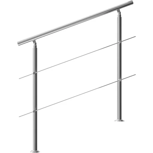 "Handrail stainless steel 120cm 2 struts image"