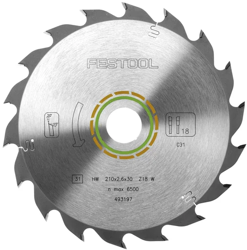 "Standard saw blade HW 210 x 2.6 x 30 W18 image"