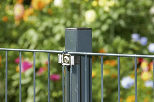 "Double rod mesh fence complete set, green, height 160 cm, length 22 m image"