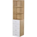 Corner bookcase, natural, white