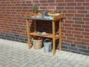 Planting table with galvanized work surface