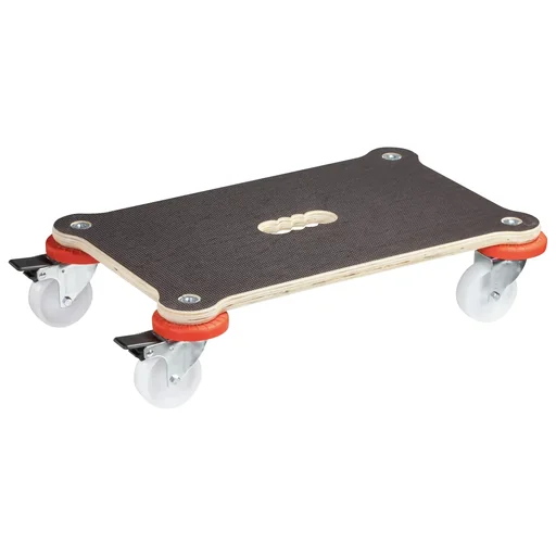 "Transport aid MM 1360, 52 x 32 x 12.5 cm, hard castors Ø 75 mm, plain bearings, 2 brakes, FSC® plate, load capacity 200 kg image"