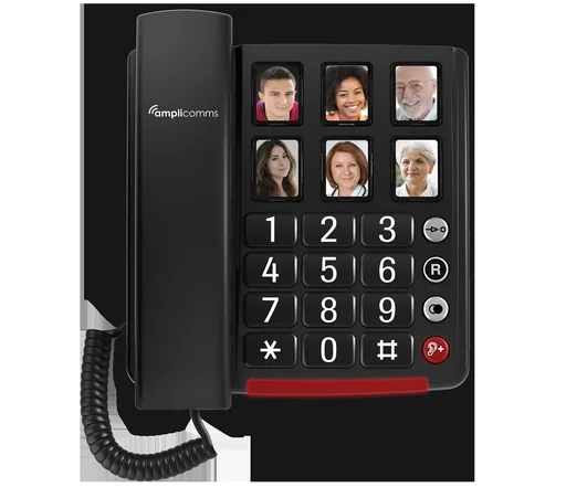 "Large button telephone with 6 picture dial buttons image"