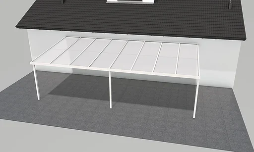 "Patio roof Premium, white, 8125 x 4060 mm - Polycarbonate multi-wall sheets 16 mm, opal image"