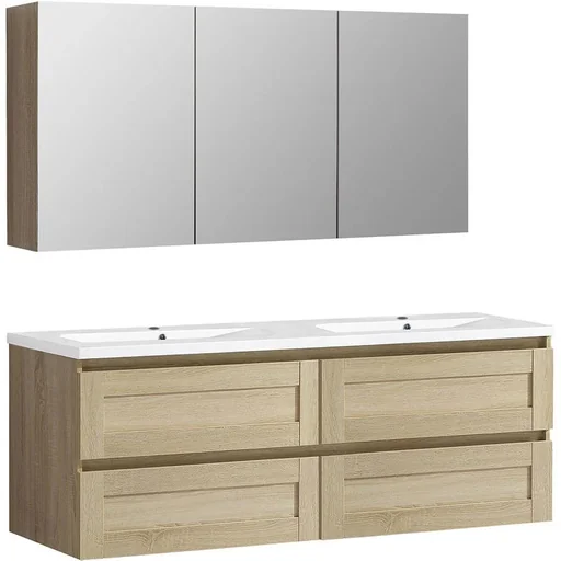 "Reno bathroom furniture 120cm - 2 potholes - oak image"