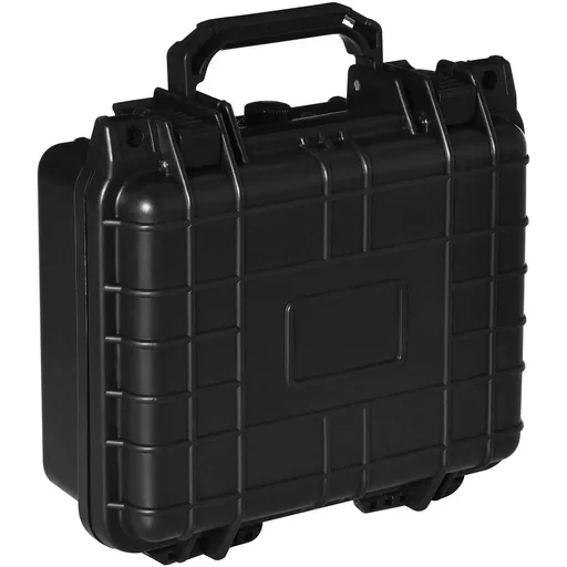 "Set of 2 tool cases empty with tool box handle foam waterproof plastic silica gel black 26 x 22 x 12 cm image"