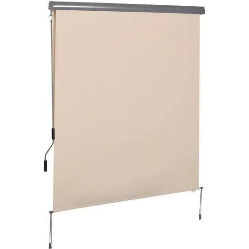 "Vertical awning with hand crank grey image"