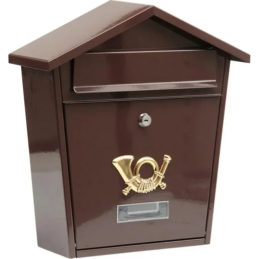 "Brown mailbox with 2 keys - 380x320x105 mm image"